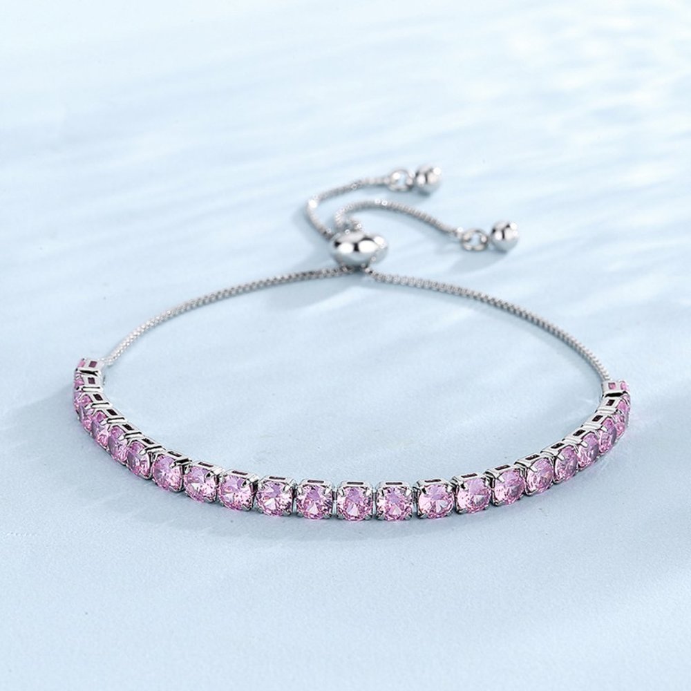Adjustable crystal zircon bracelet - Picture 3 of 5